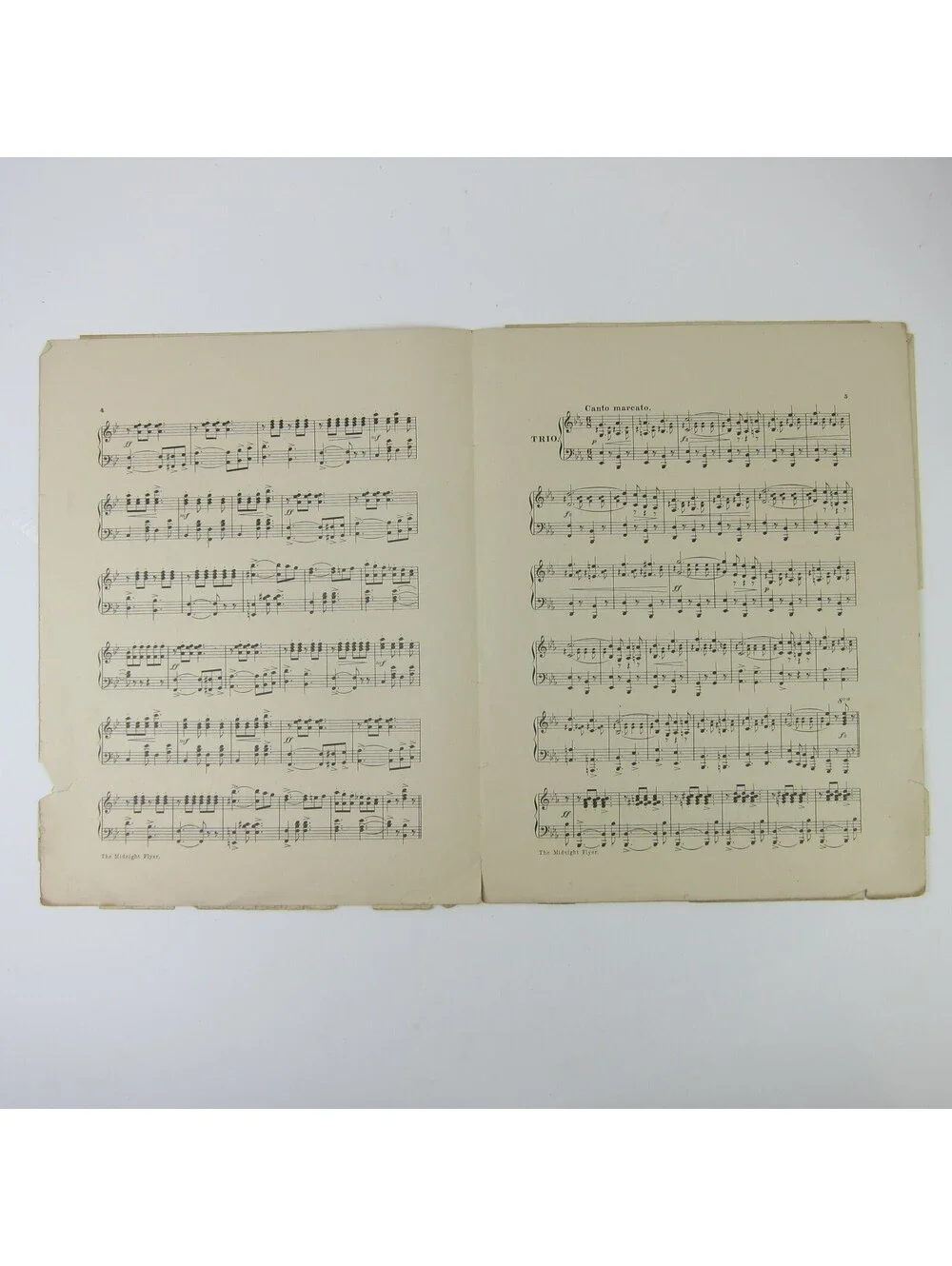 Sheet Music The Midnight Flyer March Two Step Frederick W. Hager Antique 1903